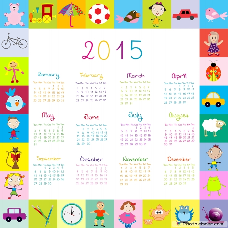 Best 15 Printable Calendar Templates 21 Frame-with-toys-2015-calandar-for-kids