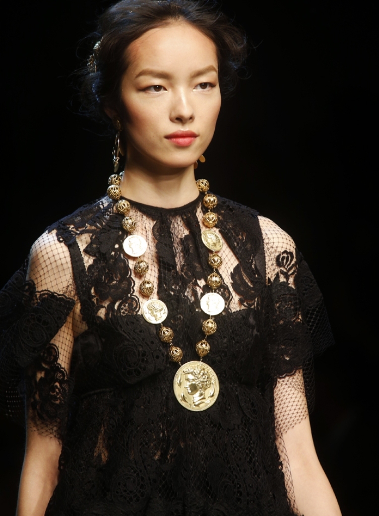 Spring-Summer-2014-accessories-trends-from-Dolce-and-Gabbana-collection-coins-gold-necklace 20+ Hottest Necklace Trends Coming for Summer 2020