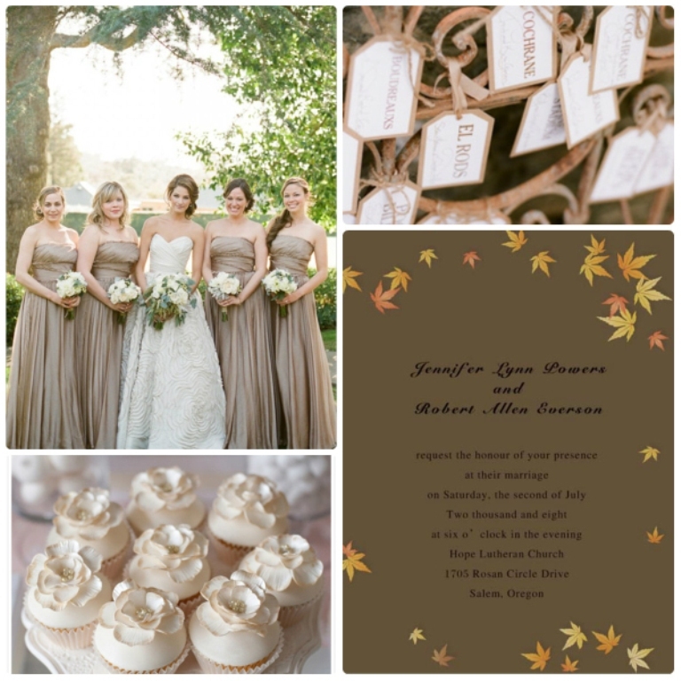 Top 10 Modern Color Trends for Weddings Planned 8 brown-maple-leaves-fall-wedding-invitations