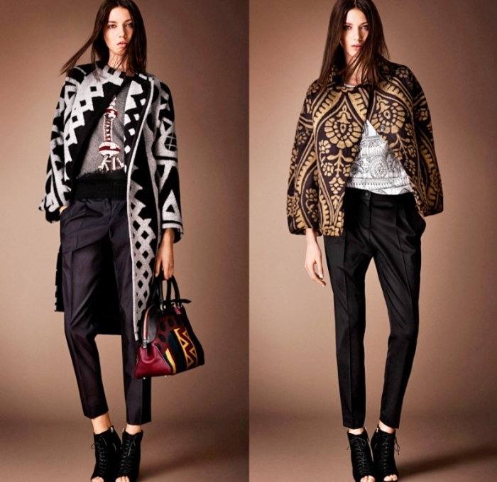 burberry-prorsum-london-2014-pre-fall-autumn-womens-fashion-presentation-coat-embroidery-knitwear-lace-geometric-prints-dress-diamond-metallic-map-foliage-01x 20 Elegant Jacket & Coat Trends for Fall & Winter 2020