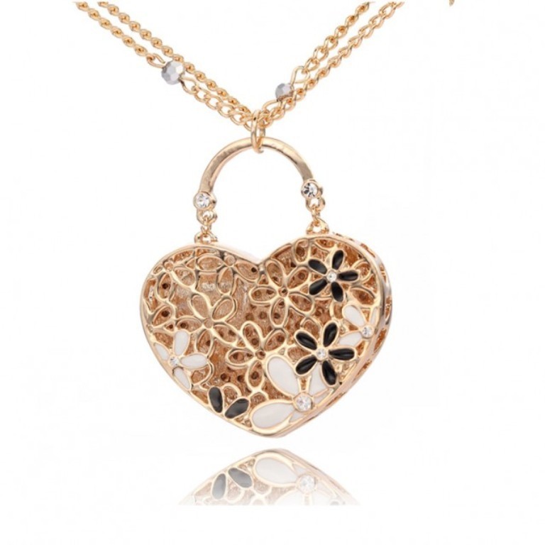 11928547-heart-lock-pendant-long-necklace Why Do Women Love Heart Jewelry?