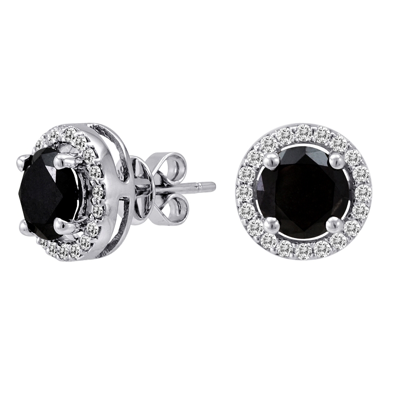 37_Black-Diamond-Halo-Stud-Earrings Top 25 Rare Black Diamonds for Him & Her