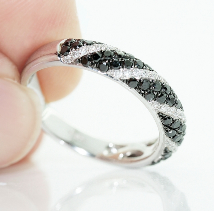 Black-and-white-diamond-wedding-ring Top 25 Rare Black Diamonds for Him & Her