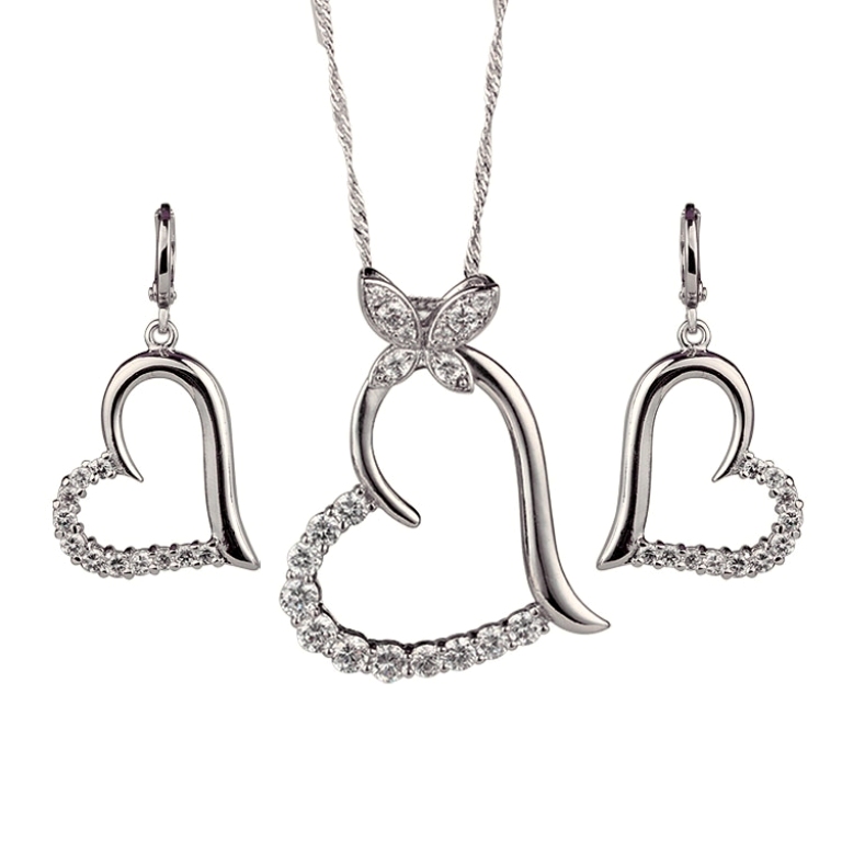Heart-in-heart-jewelry-set-Copper-with-18K-gold-plated-Cubic-Zirconia-jewellery-settings-Pendant-earring Why Do Women Love Heart Jewelry?