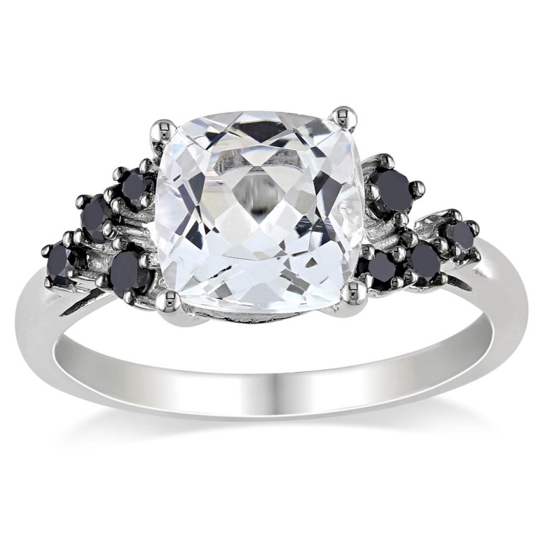Miadora-10k-White-Gold-White-Topaz-and-1-4ct-TDW-Black-Diamond-Ring-109-1 Top 25 Rare Black Diamonds for Him & Her