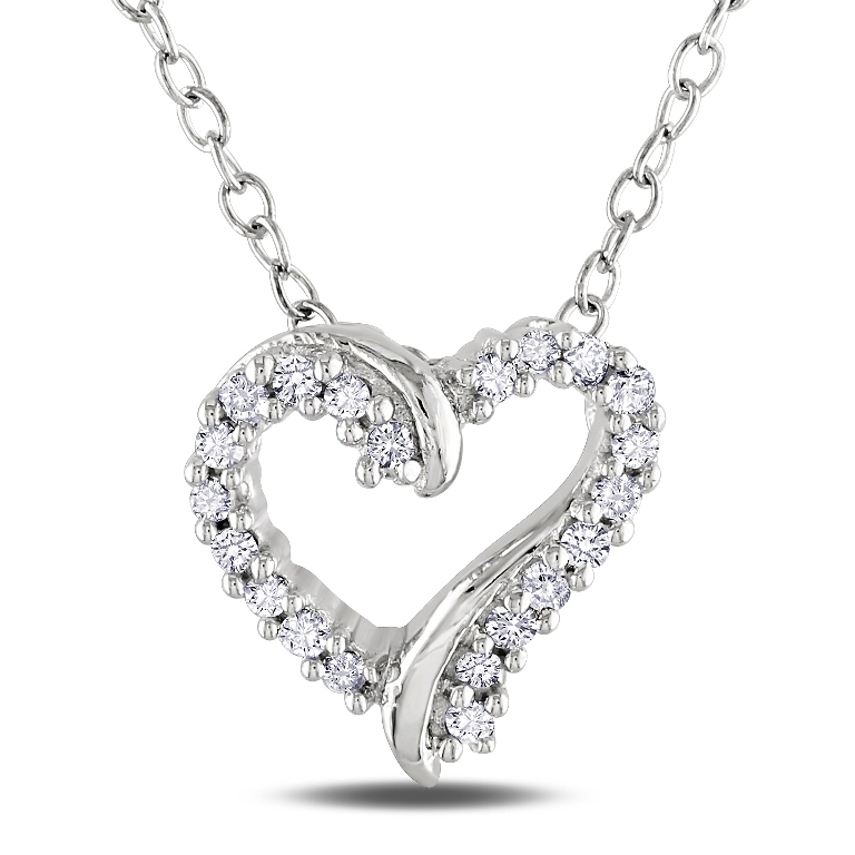 Why Do Women Love Heart Jewelry? 20 Miadora-Sterling-Silver-1-10ct-TDW-Diamond-Heart-Necklace-H-I-I2-I3-P14740759