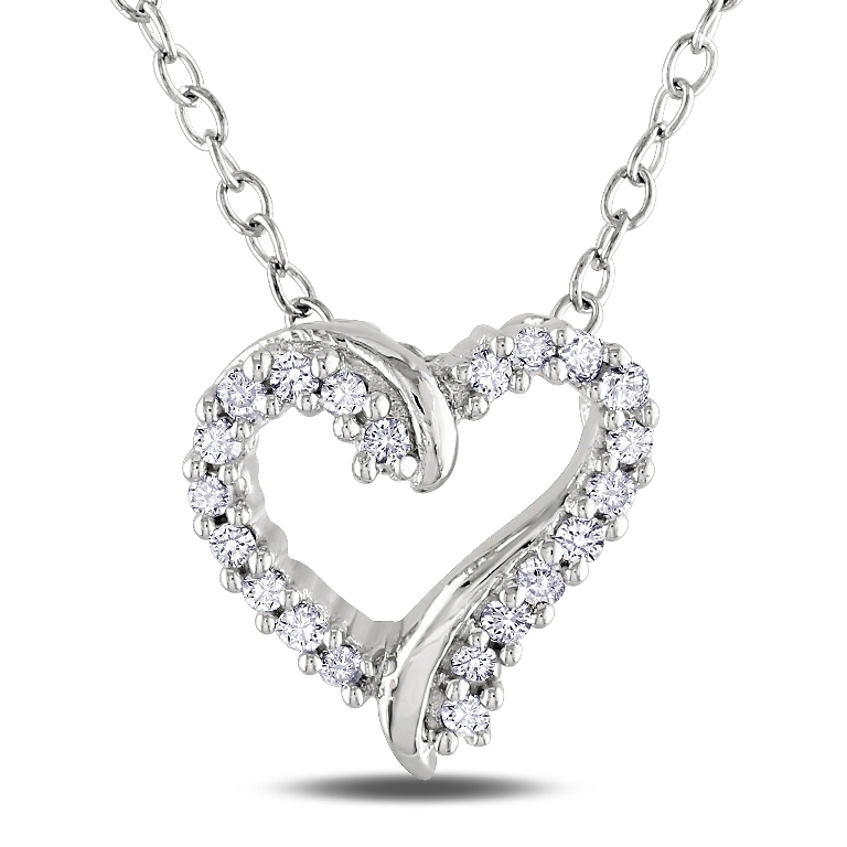 Miadora-Sterling-Silver-1-10ct-TDW-Diamond-Heart-Necklace-H-I-I2-I3-P14740759 Why Do Women Love Heart Jewelry?