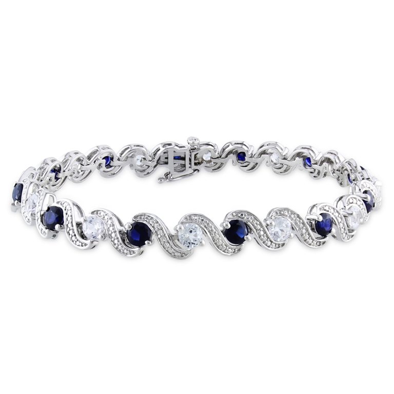 Miadora-Sterling-Silver-Created-Blue-and-White-Sapphire-Bracelet-P14740789