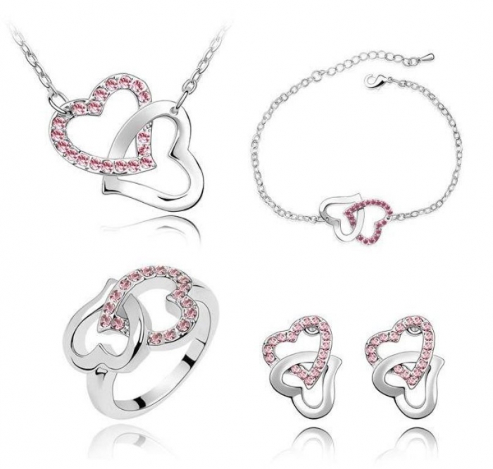 Swarovski-crystal-heart-shaped-jewelry-set-white-gold-woman-Swarovsi-crystal-heart-jewelry-set Why Do Women Love Heart Jewelry?