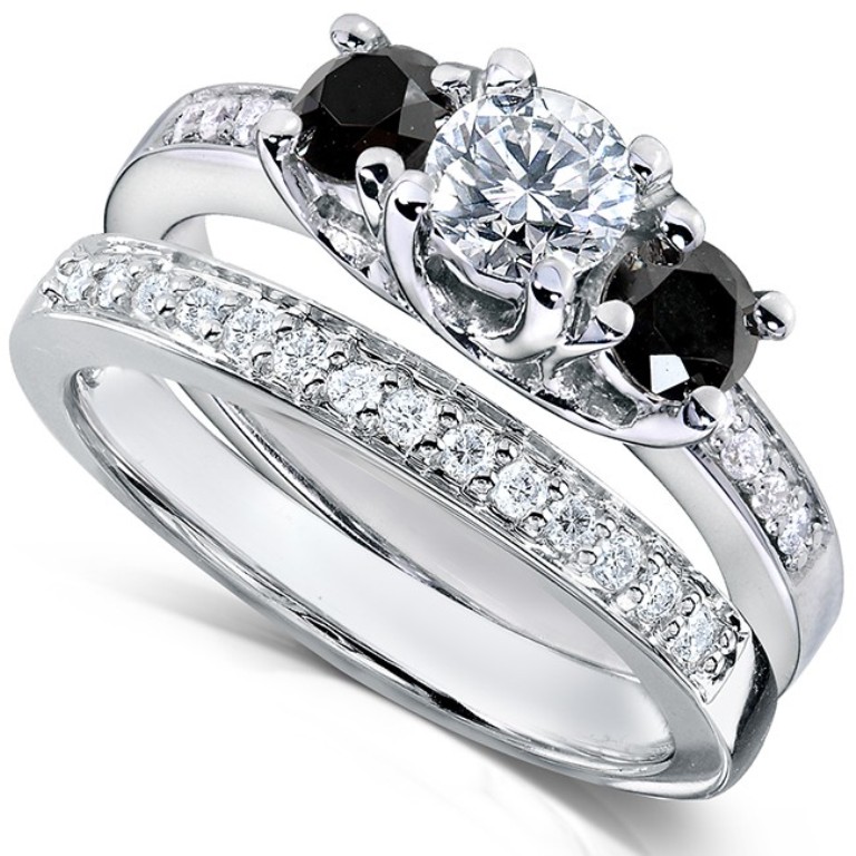 black-diamond-wedding-ring-sets-8 Top 25 Rare Black Diamonds for Him & Her