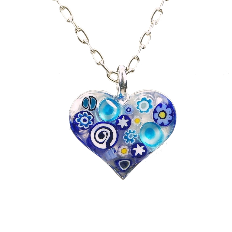 25 Pieces of Elegant & Fashionable Glass Jewelry 19 blues-round-mosaic-glass-22541-482z