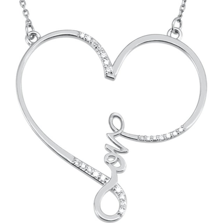 heart diamond love letter necklace 1