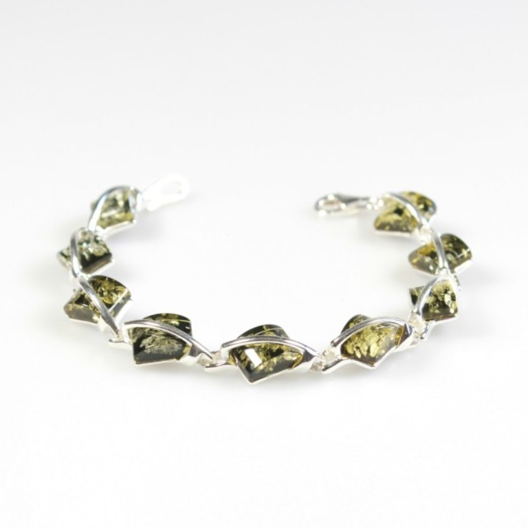 All What You Need to Know about Green Amber Jewelry 13 silver-green-amber-bracelet