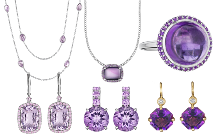 ► February → Amethyst → It offers its wearer peace and sincerity.