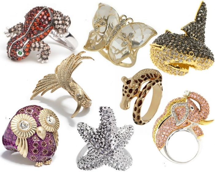 AnimalCocktailRingCollage1 69 Dress Jewelry Pieces in the Shape of Your Favorite Animal