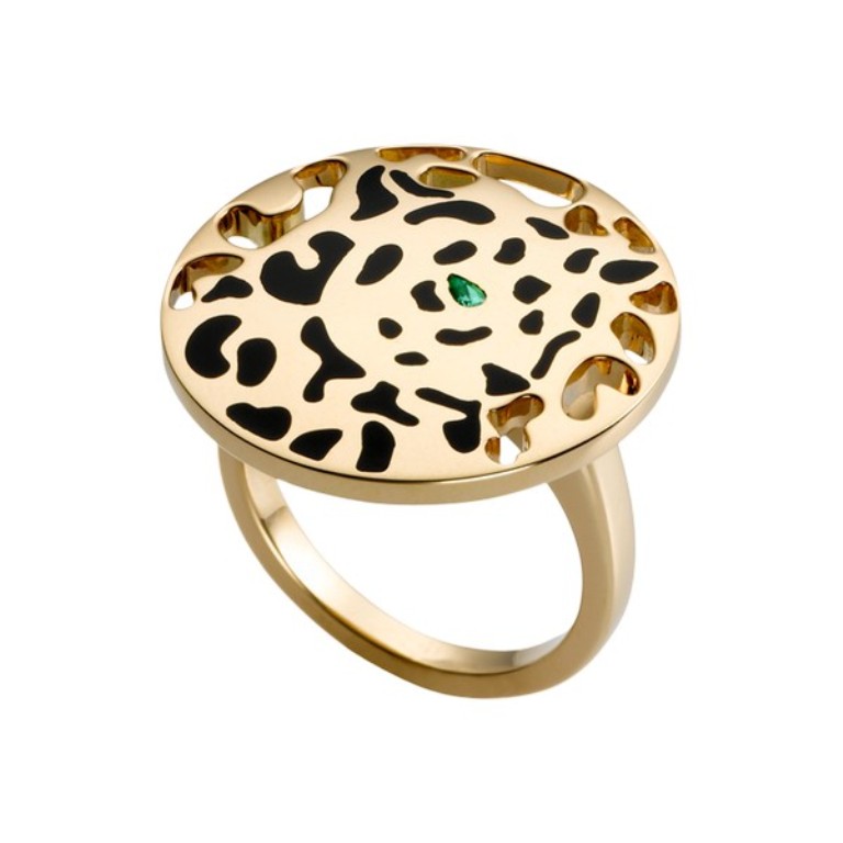 Tsavorite as a Strong Competitor to Emerald 13 Cartier-Panthère-ring-in-yellow-gold-tsavorite-lacquer-5800
