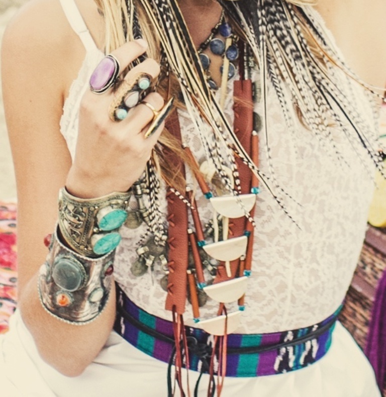 Look Fashionable by Layering Your Jewelry 17 bohemian-jewelry