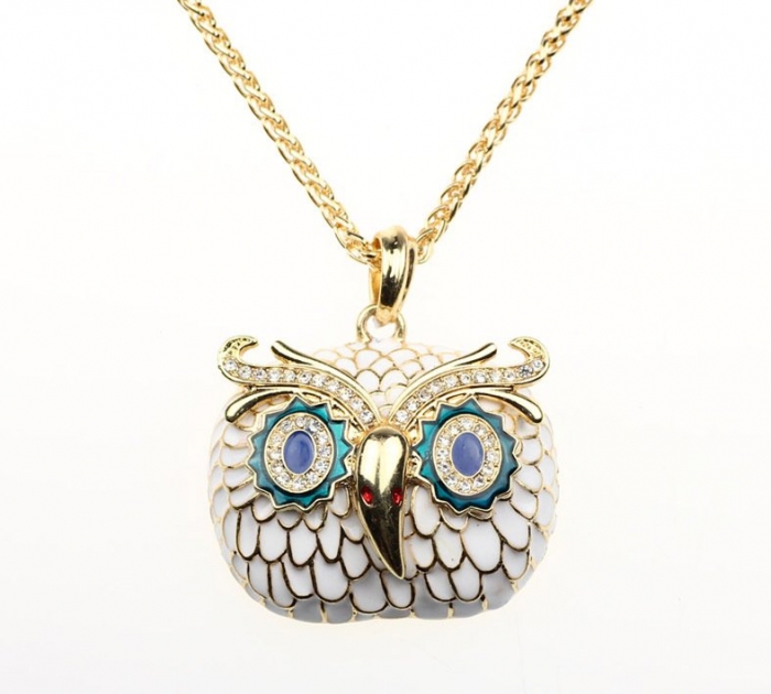 free-shipping-fashion-enamel-owl-shaped-necklace-animal-gold-necklace