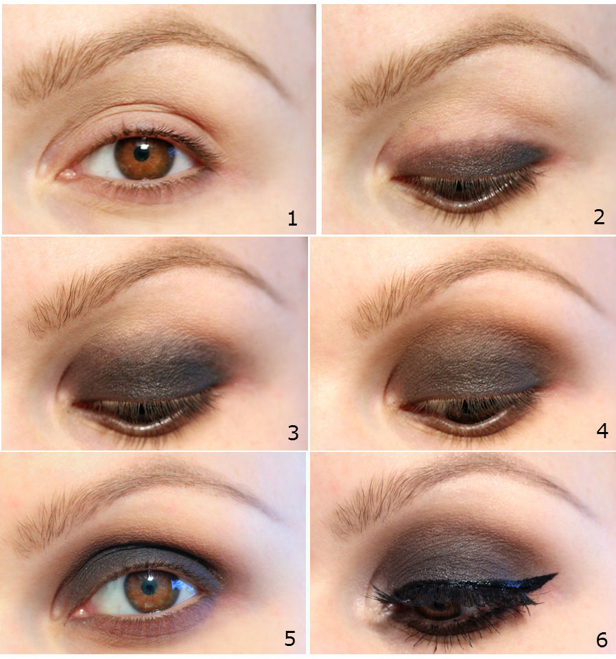 step-brown-smokey-eye-makeup How to Wear Eye Makeup in six Simple Tips