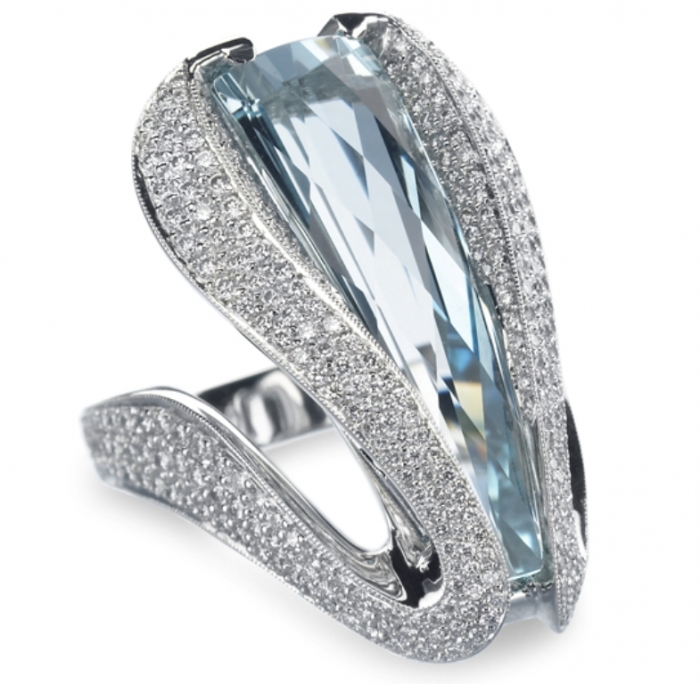 Aquamarine Alien Ring - 19205