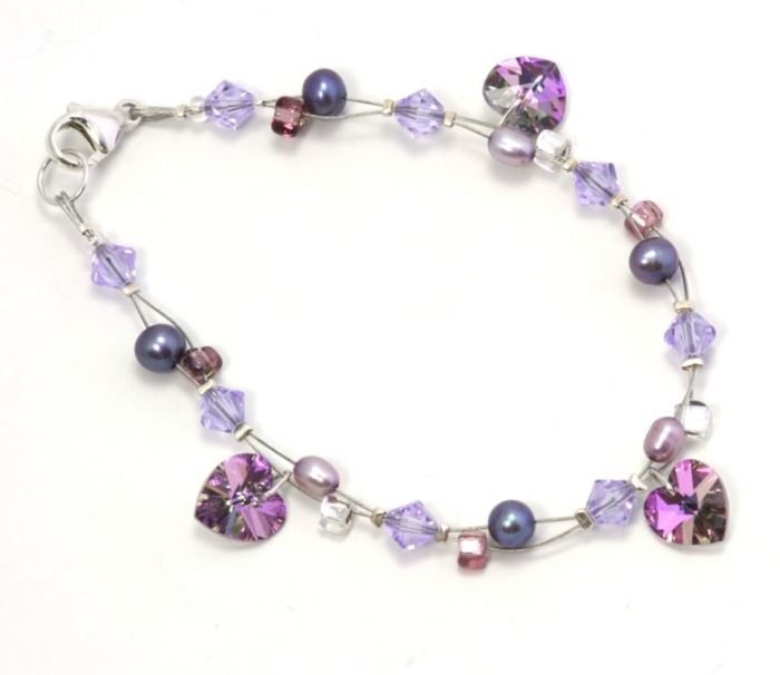 B_LilacVitraiCharmlBracelet_G Glass Beads for Creating Romantic & Fashionable Jewelry Pieces