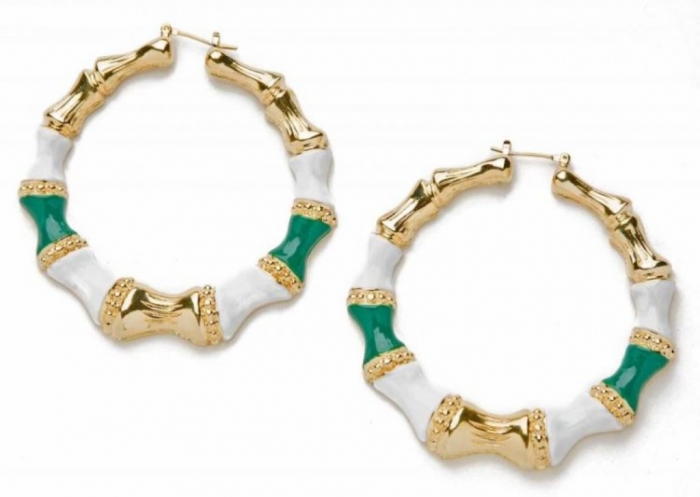 20+ Hottest Christmas Jewelry Trends 8 CC-Skye-Enamel-Bamboo-Hoops-in-Green