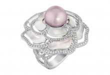 Chanel Les Perles de Chanel Camelia Nacre Ring Top 10 Non-Diamond Engagement Ring Types for a More Unique Proposal - 11 morganite engagement ring,pink morganite engagement ring,rose gold morganite engagement ring