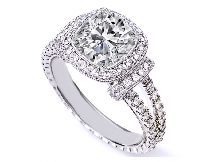 Cushion Cut Engagement Rings for Beautifying Her Finger 27 ES1174-1