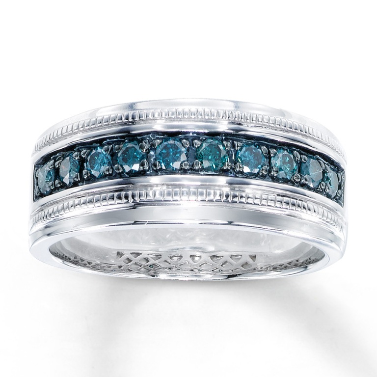 Men’s Diamond Rings for More Luxury & Elegance 27 Email-Mens-Blue-Diamond-Ring-ct-tw-Round-cut-Sterling-Silver
