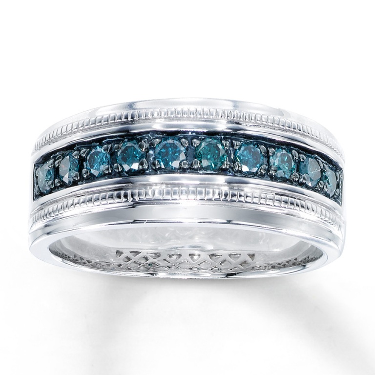 Email-Mens-Blue-Diamond-Ring-ct-tw-Round-cut-Sterling-Silver