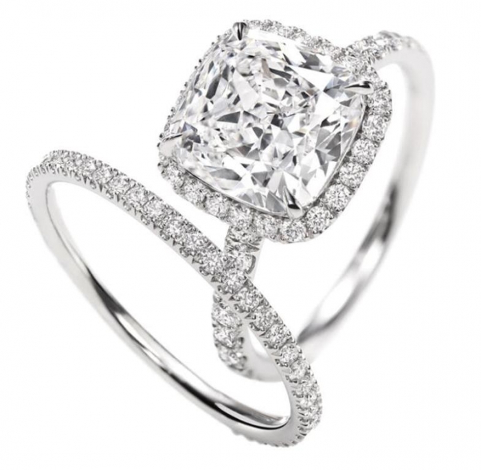Micropavé-Ring-Cushion-cut Cushion Cut Engagement Rings for Beautifying Her Finger