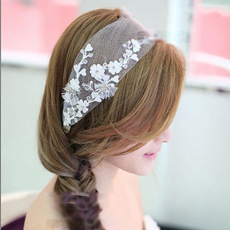 New-2014-Bridal-Rhinestone-Beaded-Flower-Lace-Headbands-Wedding-Hair-Accessories-Ornament-Jewelry-Headpiece-For-Bride “Wedding Headbands” The Best Choice for Brides, Why?!