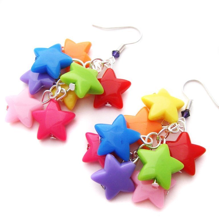 25 Mysterious Rainbow Jewelry Designs 6 Rainbow_Star_Earrings_by_fairy_cakes