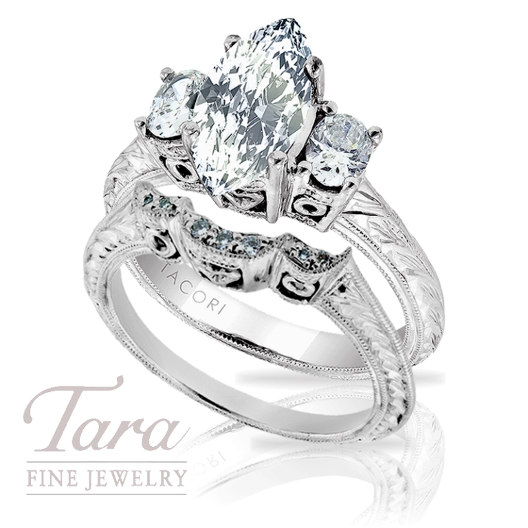 Tacori-Engagement-Ring-and-Band-.52-TDW-Atlanta Top 10 Facts of Tacori Jewelry “The Jewel of Rich, Famous & Stars”