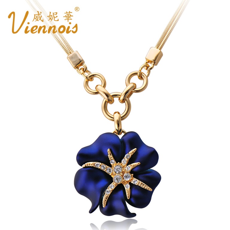 V019310N-Viennois-Fashion-Jewelry-Special-Flower-Necklace-made-with-Austrian-crystal-Free-shipping-Nickel-free