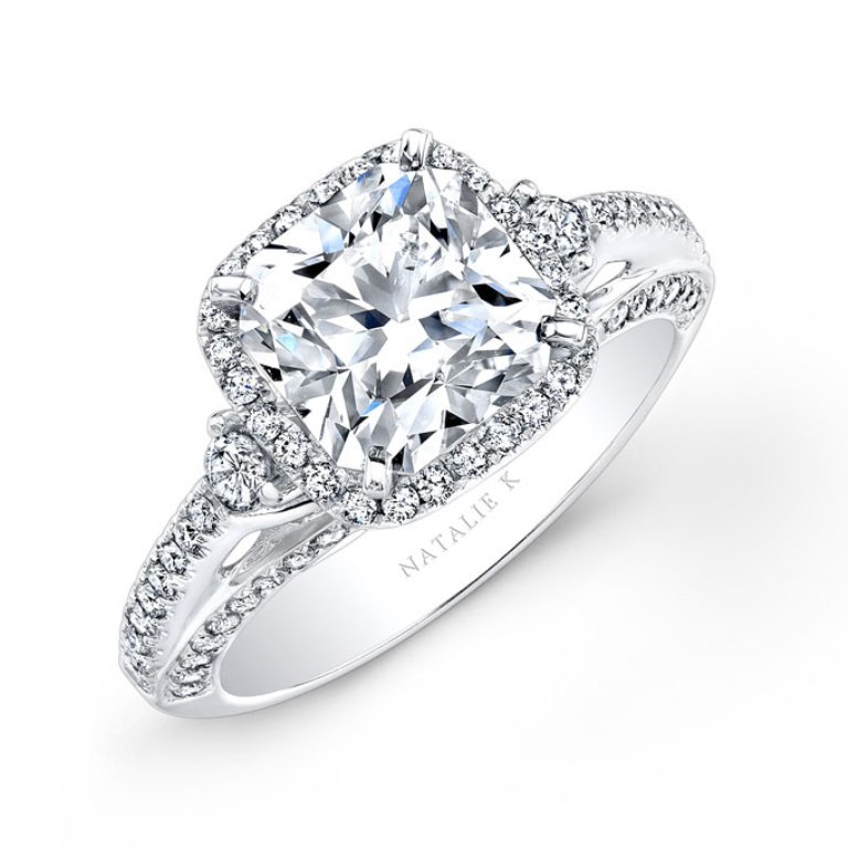 cushion-cut-engagement-rings-Natalie-K-NK22438-W-a Cushion Cut Engagement Rings for Beautifying Her Finger