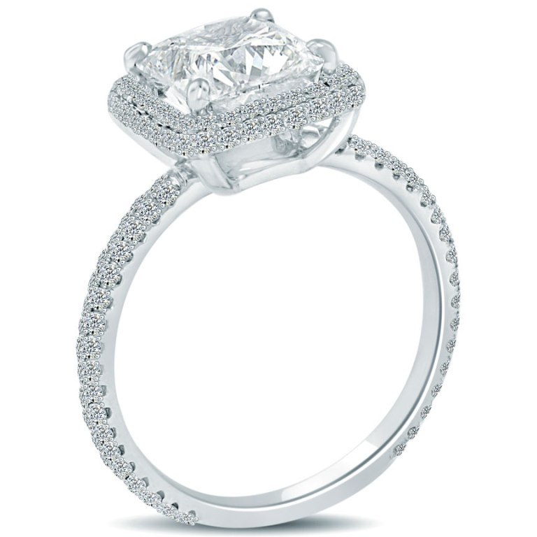 cushion-cut-halo-diamond-engagement-ring-7 Cushion Cut Engagement Rings for Beautifying Her Finger