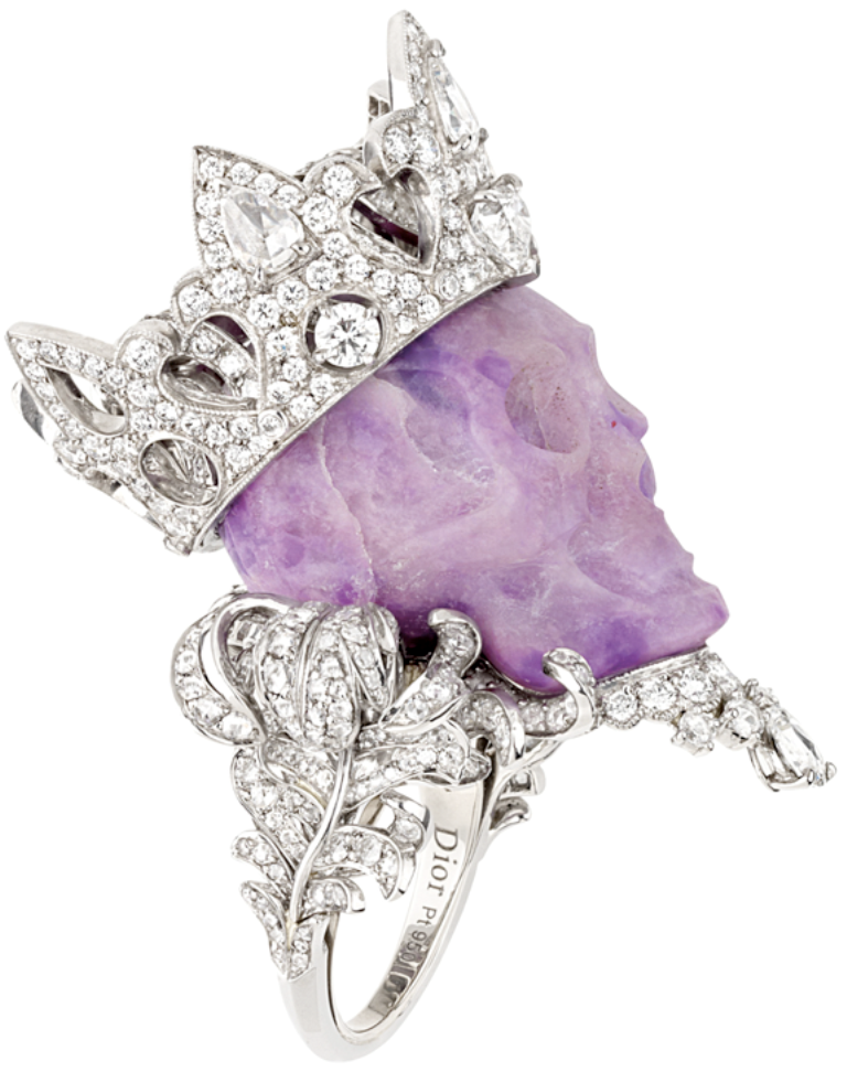 dior_diamond_purple_skull_ring Skull Jewelry for Both Men & Women