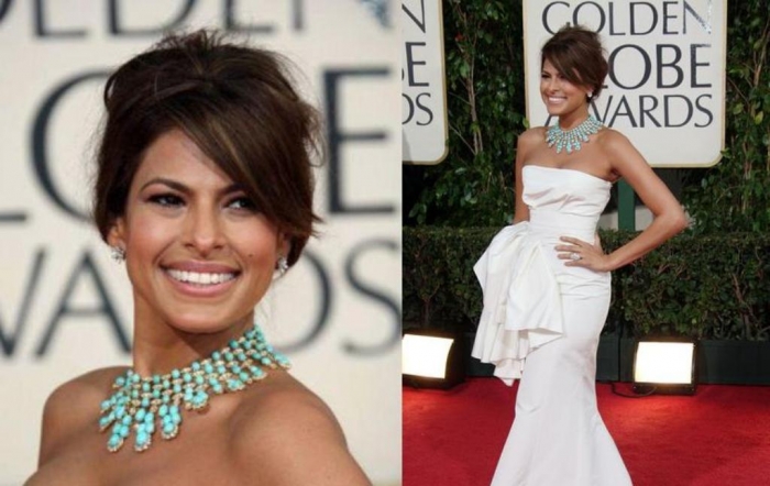 eva-mendes-in-turquoise-jewellery Turquoise jewelry “ The Stone of the Sky & Earth”