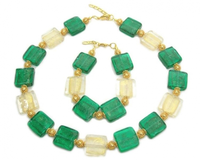 glass-necklace-bracelet (big square) BS-001