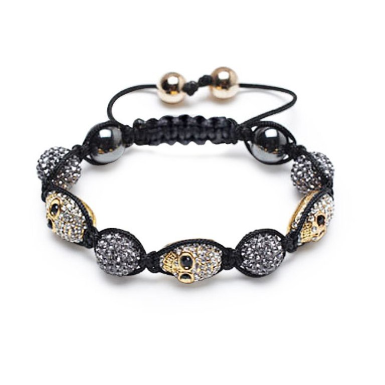 gold-skull-shamballa-bracelet Skull Jewelry for Both Men & Women