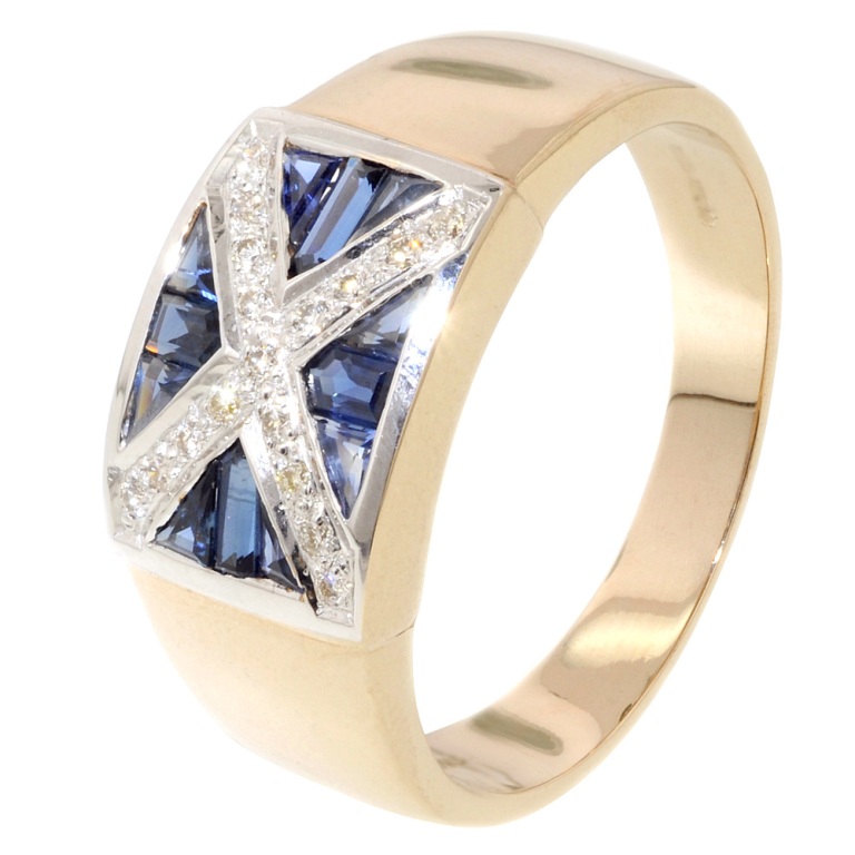 Men’s Diamond Rings for More Luxury & Elegance 26 mens-sapphire-and-diamond-scotland-flag-ring_1