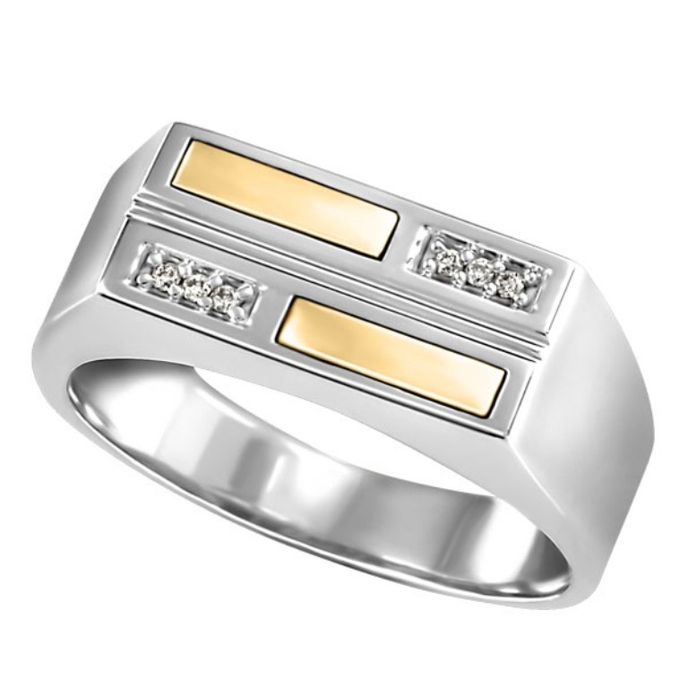 Men’s Diamond Rings for More Luxury & Elegance 20 mens-silver-and-yellow-gold-diamond-ring-rin-sil-0233