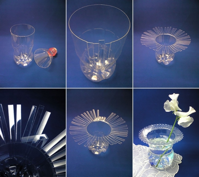 recycled-plastic-bottle-vase-collage