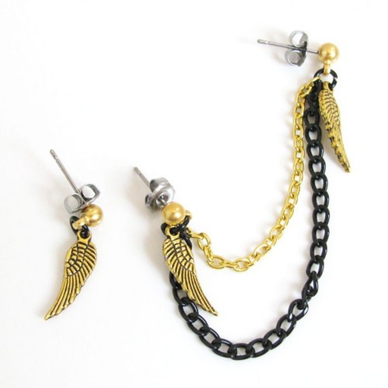 wing_connecting_cartilage_slave_earrings_in_black_and_gold_c6f76f48 Slave Earrings For Catchier Ears & Fashionable Styles ...