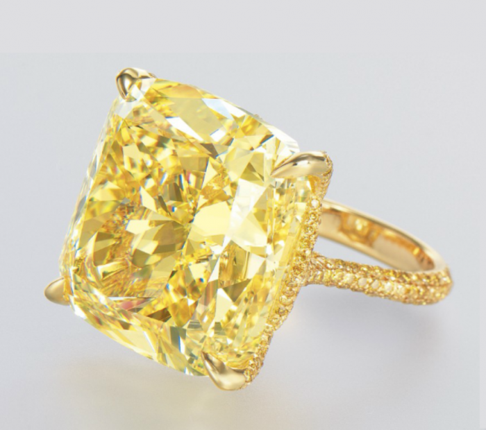 yellow colored diamond ring
