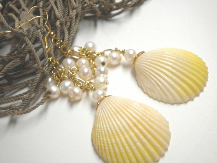 yellow seashell earrings9