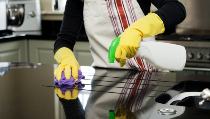 Use sponges or washable pieces of cloth for cleaning your kitchen