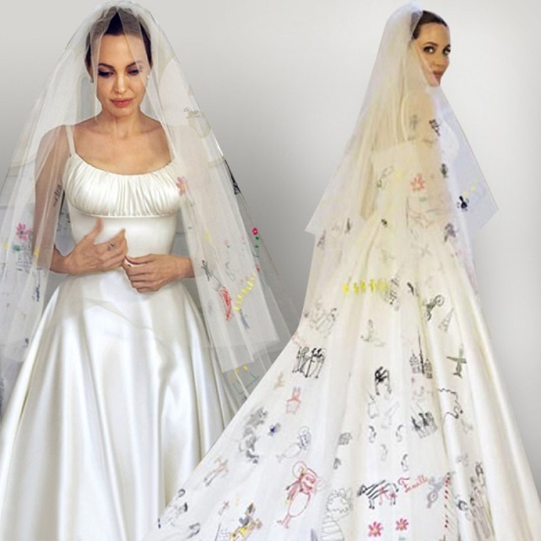 Angelina Jolie Atelier Versace wedding dress