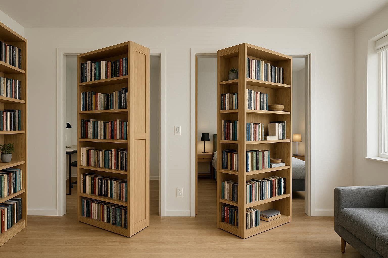 Rotating Bookshelf Doors That Hide Entire Rooms 15 Creative & Unbelievable Space Saving Furniture Pieces - 13